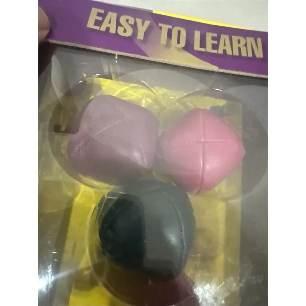 Easy to Learn Juggling Set 3 Juggling Balls w/ Instruction Book Used Complete
